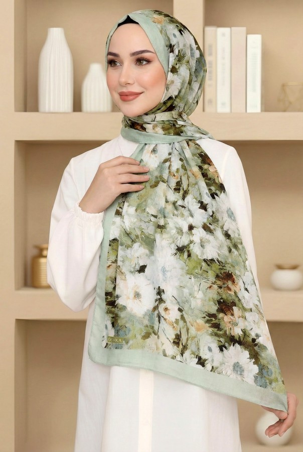 Desenli Bambu Crush Şal 6010-16