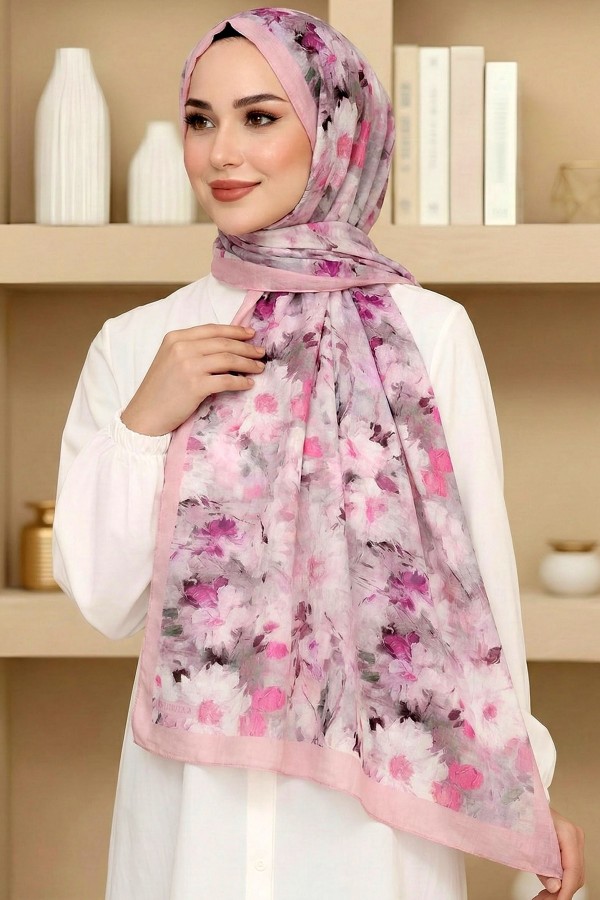 Desenli Bambu Crush Şal 6010-11