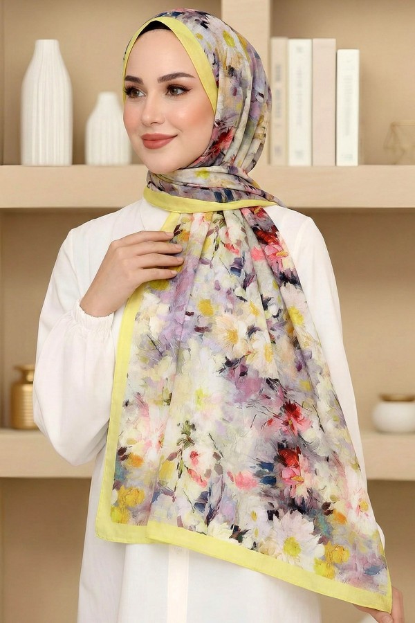 Desenli Bambu Crush Şal 6010-8
