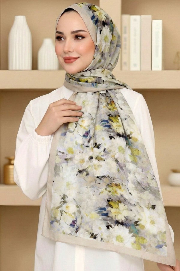 Desenli Bambu Crush Şal 6010-6