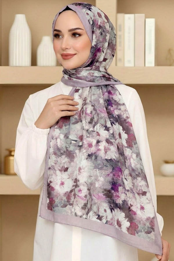 Desenli Bambu Crush Şal 6010-3
