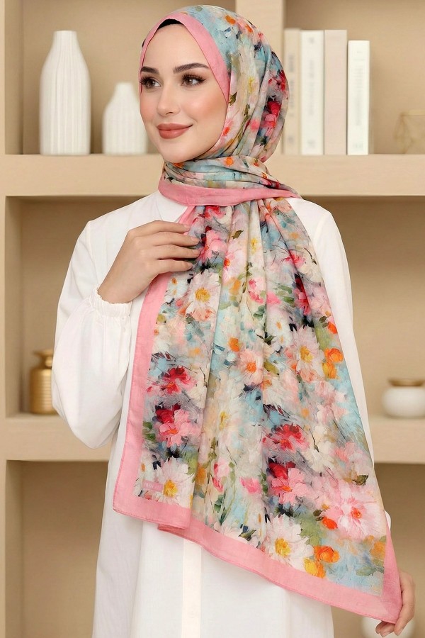 Desenli Bambu Crush Şal 6010-1