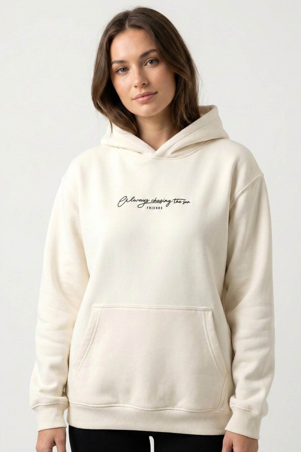 Baskılı Kapşonlu Sweatshirt 5400-2