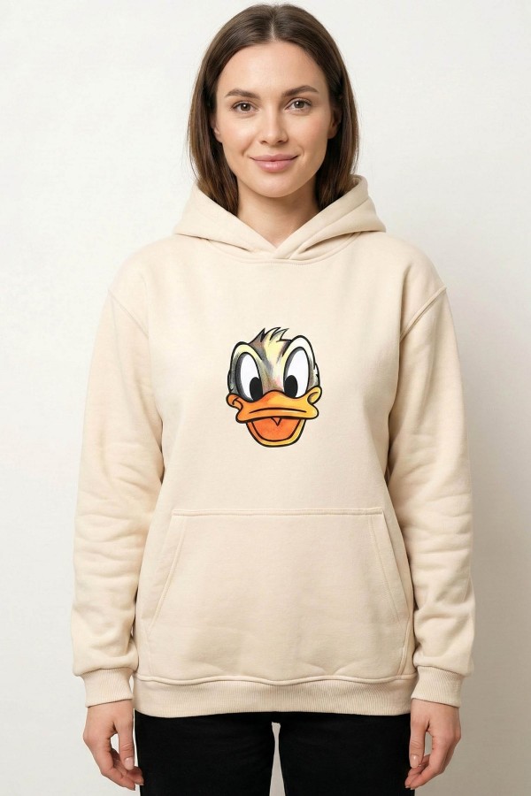 Baskılı Kapşonlu Sweatshirt 5401-1