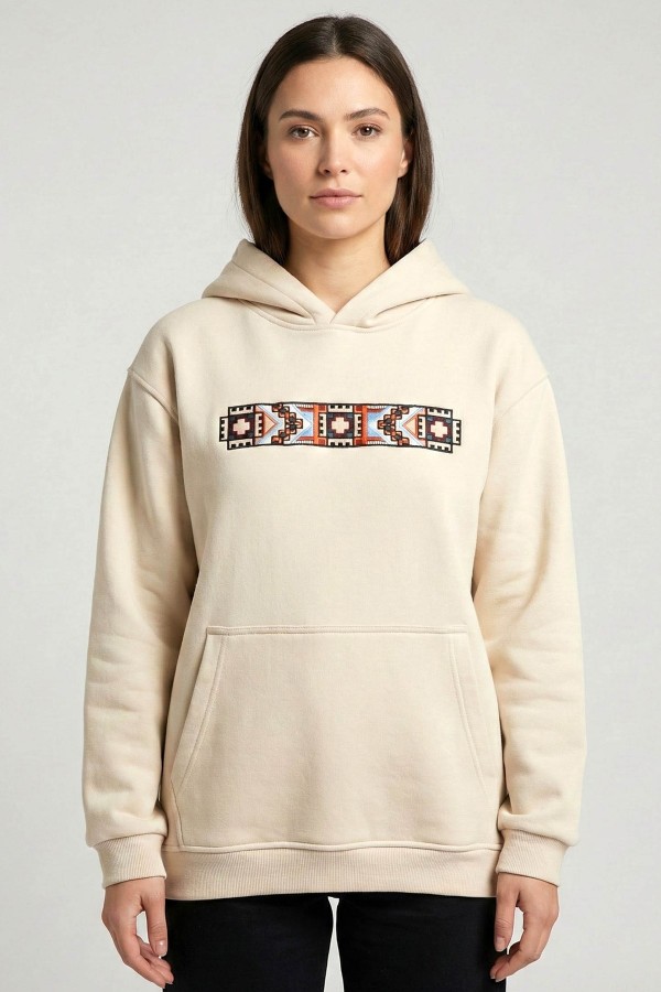 Kapşonlu Cepli Oversize Sweatshirt 5405-2