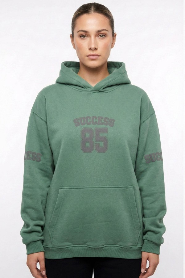 Kapşonlu Cepli Oversize Sweatshirt 5407-1