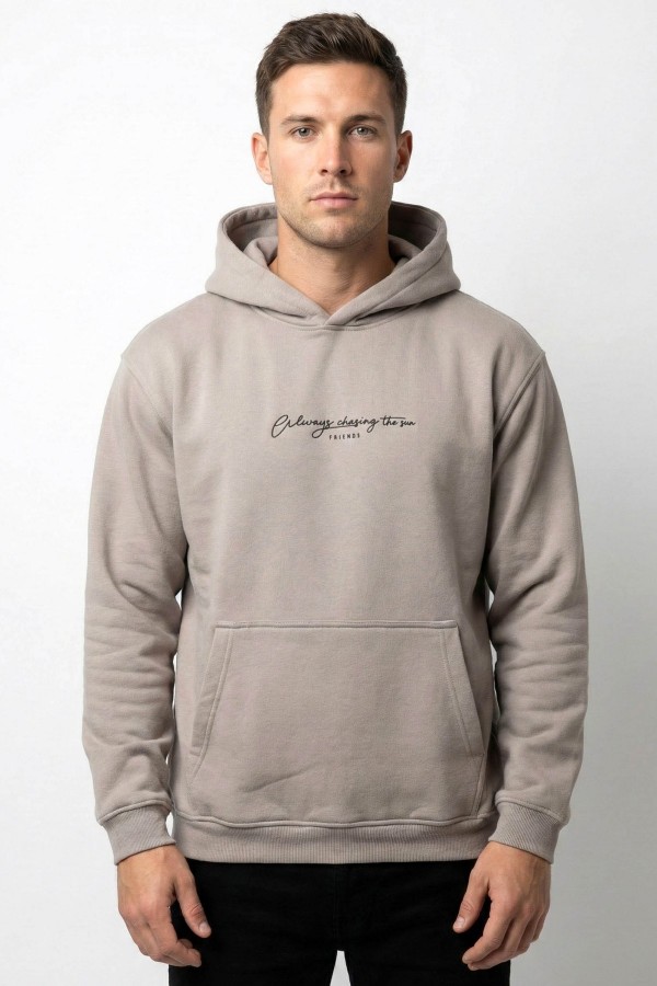 Baskılı Kapşonlu Sweatshirt 5400-3