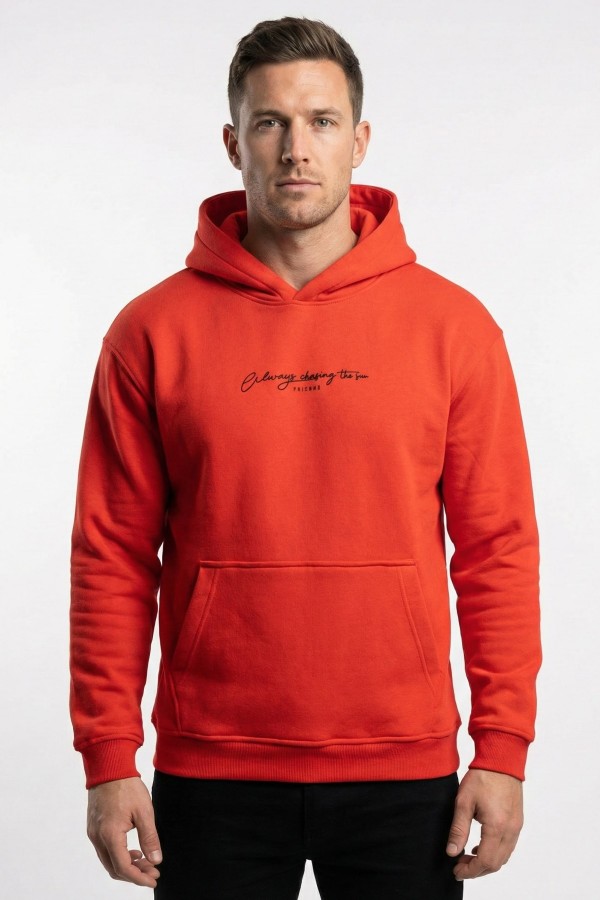 Baskılı Kapşonlu Sweatshirt 5400-1