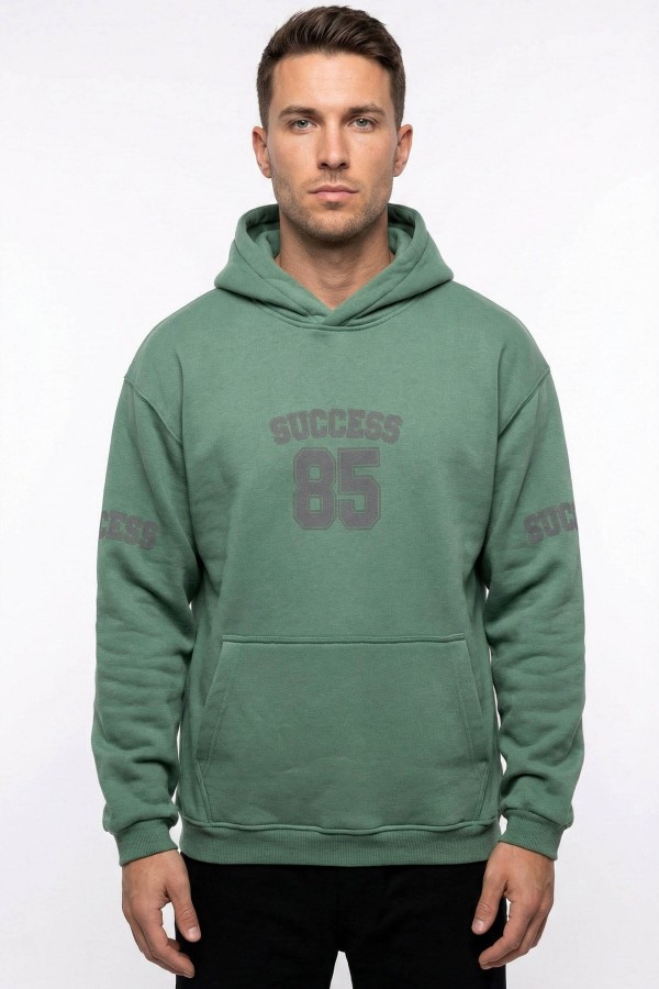 Kapşonlu Cepli Oversize Sweatshirt 5407-1